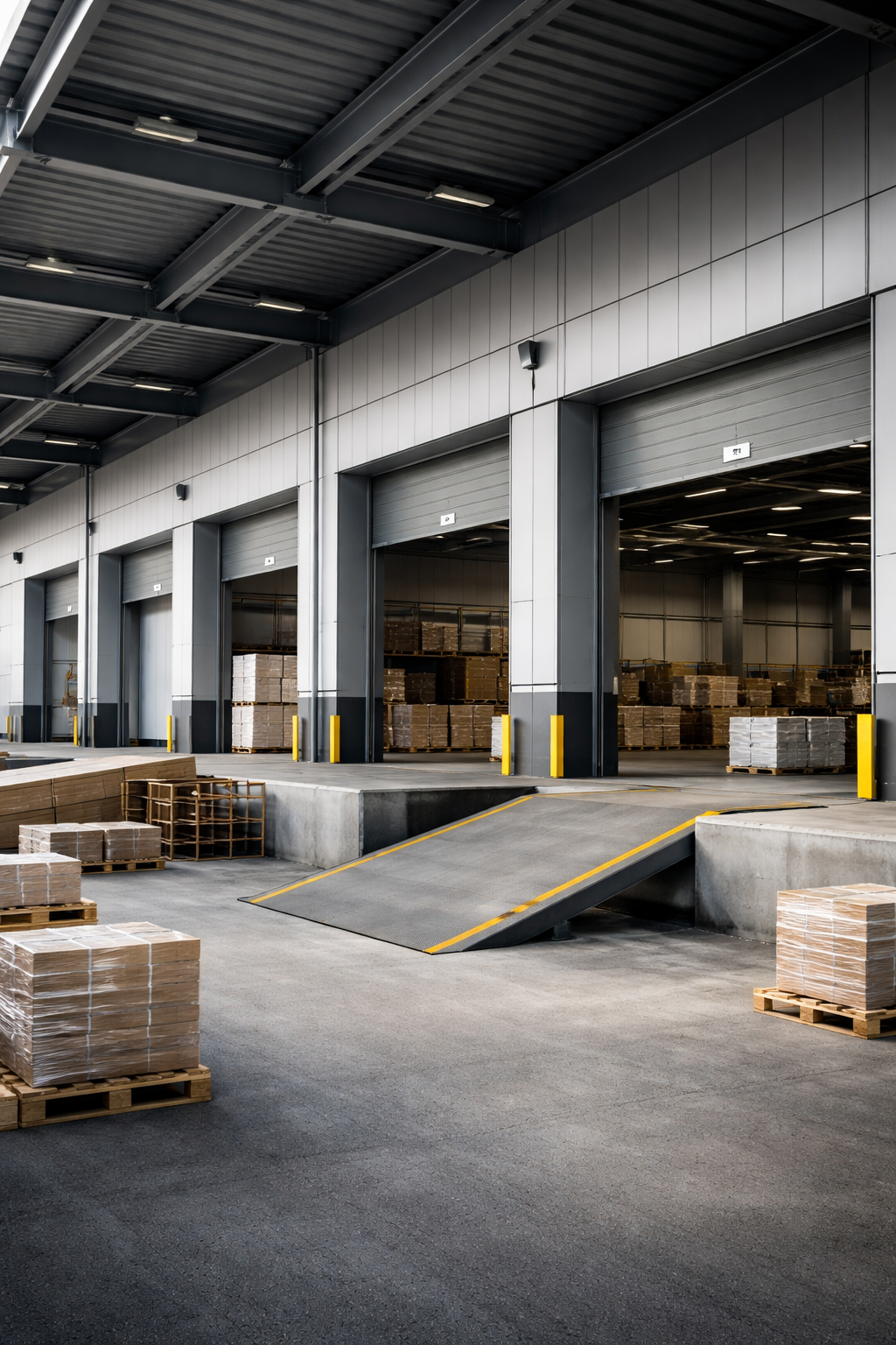 Logistikzentrum mit Elektrostaplern